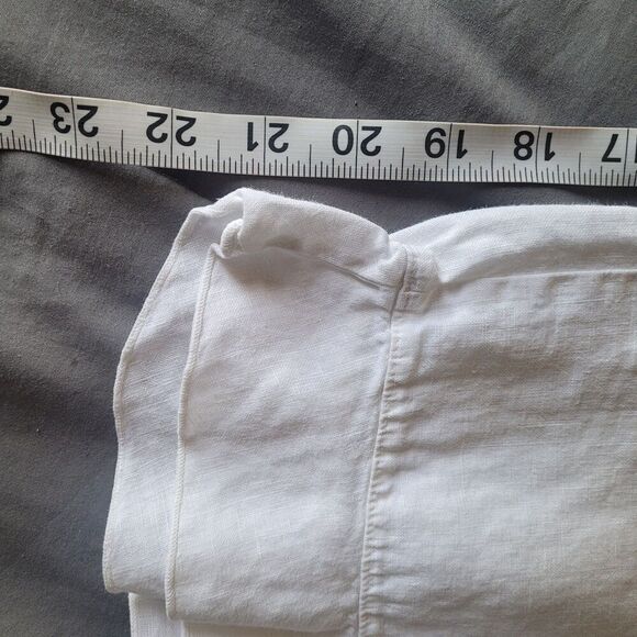 Bryn Walker 100% Linen Pull On Crop Wide Leg Pant Size Medium Beach Lightweight - Picture 8 of 9